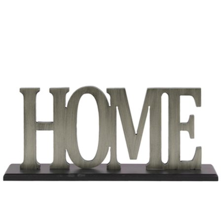 URBAN TRENDS COLLECTION Love on Black Rectangular Base Wood Alphabet Decor Silver  Black 53910